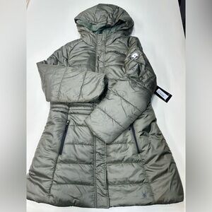 NWT $249 Spyder Yara Puffer Coat Long Jacket Full Zip Winter Hooded Lined L XL M